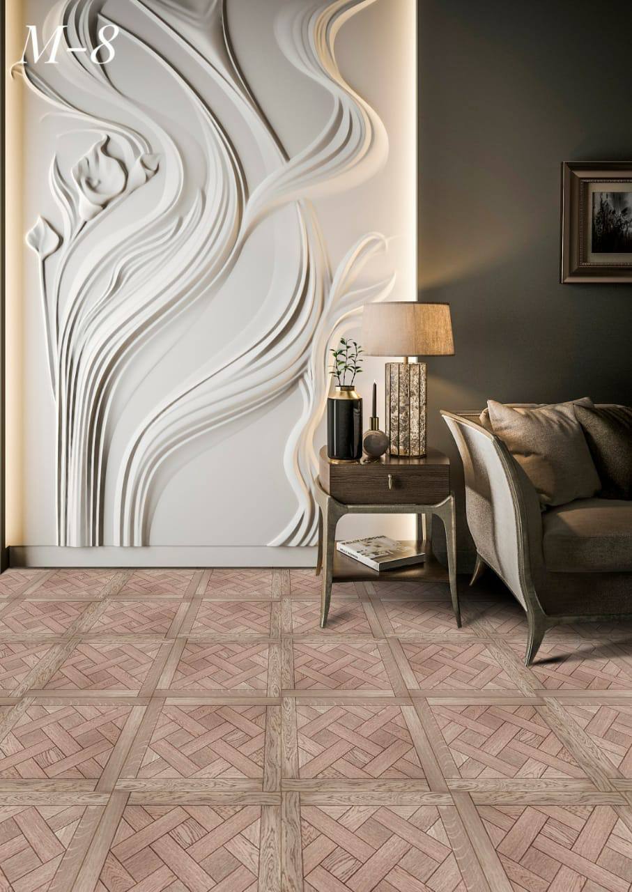 Модульный паркет М-8 В-5 Дуб, масло белое 520х520х15 мм