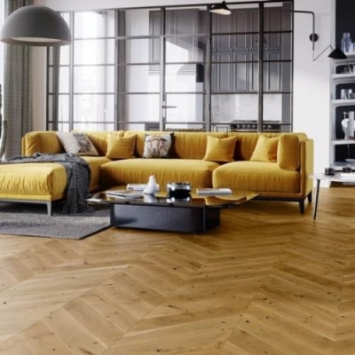 Паркетная доска Barlinek Венгерская елка Дуб Balos матовый лак, браш, микрофаска 725х130х14 мм (0,65 м2/упак)