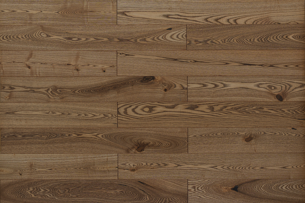 Паркетная доска AmberWood Фьюжен Ясень Винтаж Кантри браш, масло 909х125х14 мм (0,909 м2/упак)