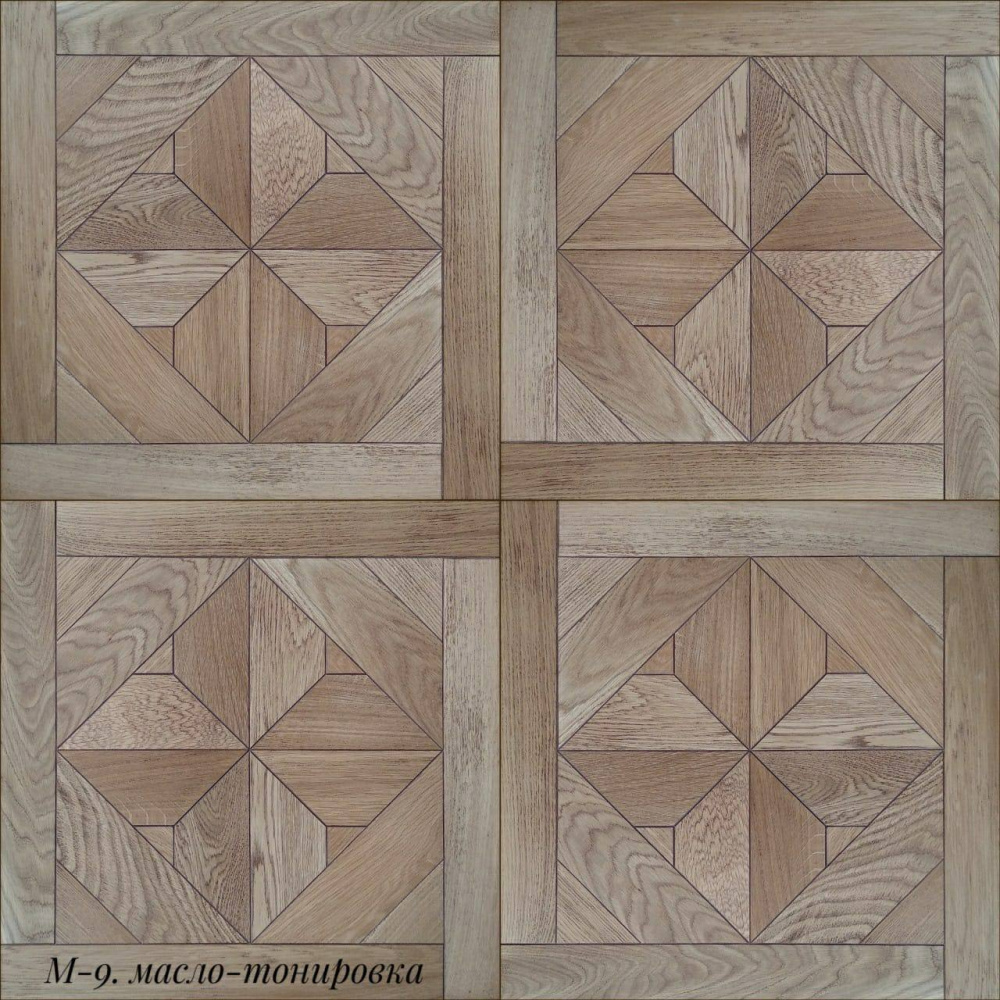 Модульный паркет М-9 Дуб, масло 520х520х15 мм