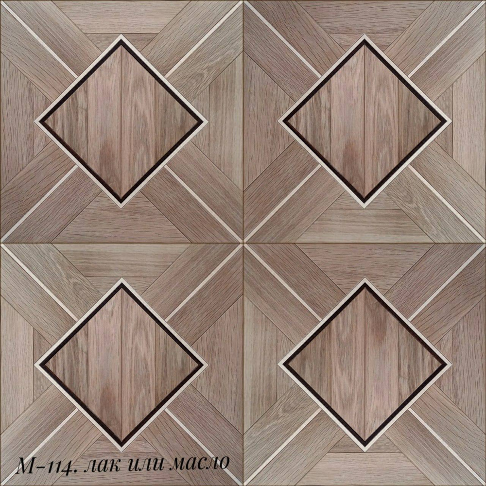 Модульный паркет М-114 Дуб+клен+термоясень, масло 520х520х15 мм