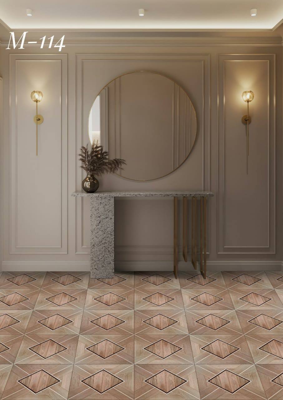 Модульный паркет М-114 Дуб+клен+термоясень, масло 520х520х15 мм