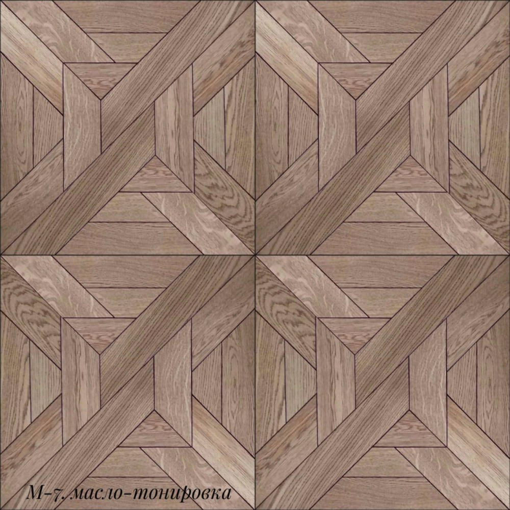 Модульный паркет М-7 Дуб, масло 520х520х15 мм