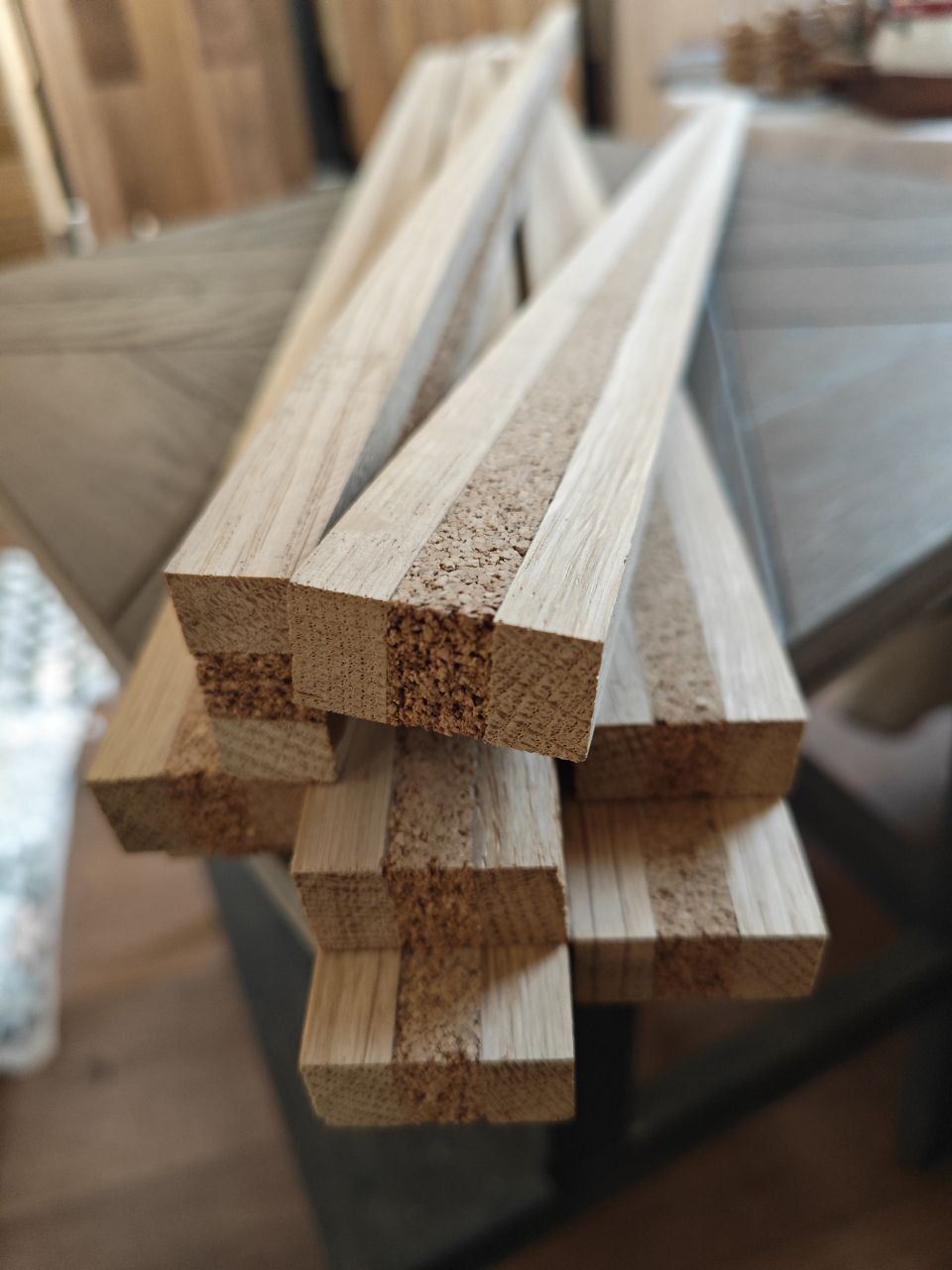 Компенсатор 3- слойный с деревом Дуб+пробка+Дуб 10х10х10х15х910