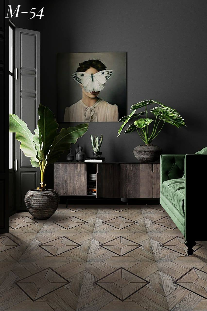 Модульный паркет М-54 Дуб+термоясень, масло 520х520х15 мм