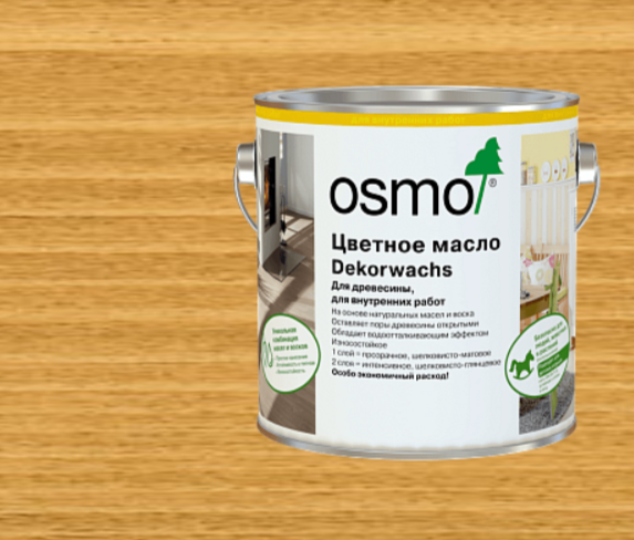 Масло цветное OSMO Dekorwachs прозрачный тон 3164 Дуб 0,75 л