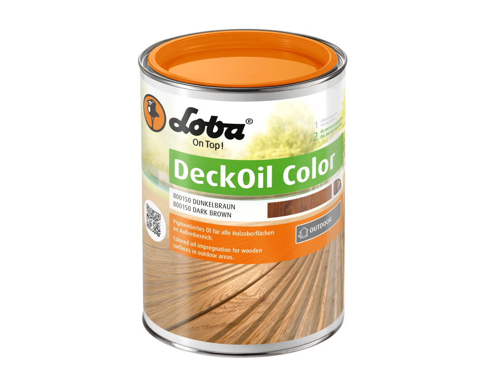 Масло Loba Deck Oil Color темно-коричневое матовое для наружных работ (2,5 л)