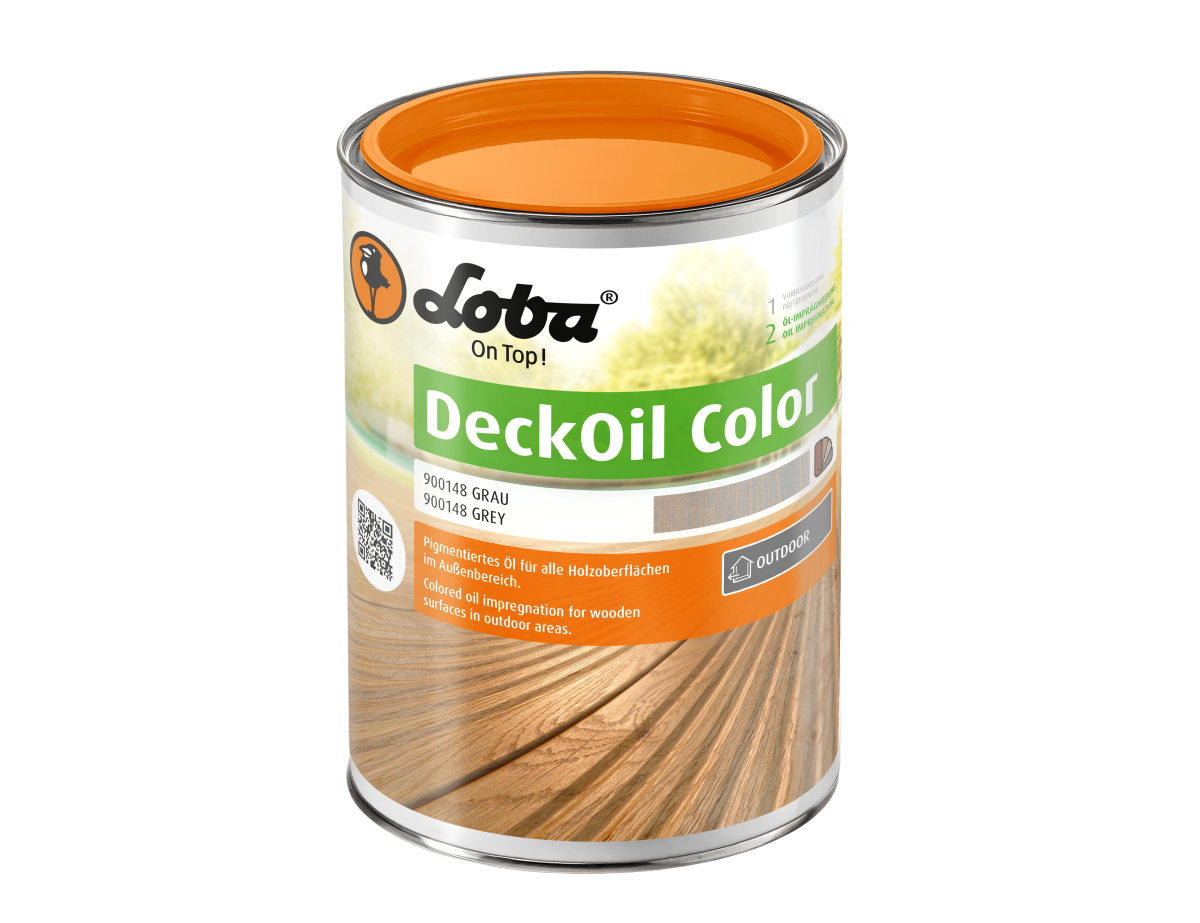 Масло Loba/Лоба Deck Oil Color серое матовое для наружных работ (2,5 л)