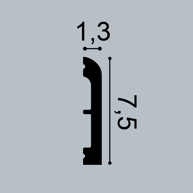 Плинтус дюрополимер Orac SX183 2000х75х13мм