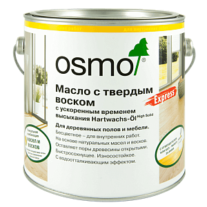 Масло OSMO с твердым воском Hartwachs-Öl Express 3362 Бесцветное, матовое 2,5л