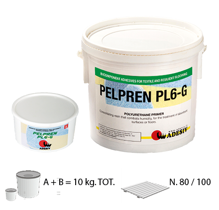 Клей Adesiv/Адезив 2-компонентный для текстильных и полимерных напольных покрытий PELPREN PL/ПЛ6-G 10кг