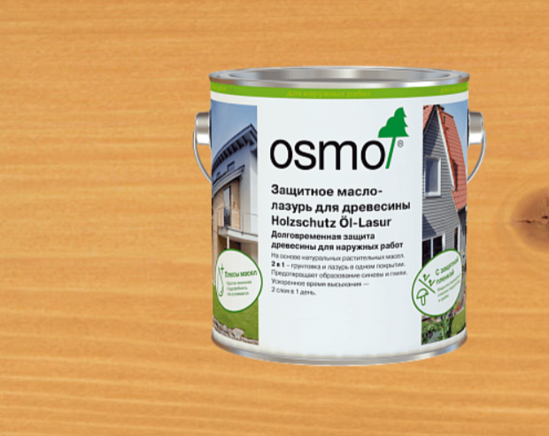 Защитное масло-лазурь для древесины OSMO HOLZSCHUTZ ÖL-LASUR 731 Сосна орегон 0,75 л
