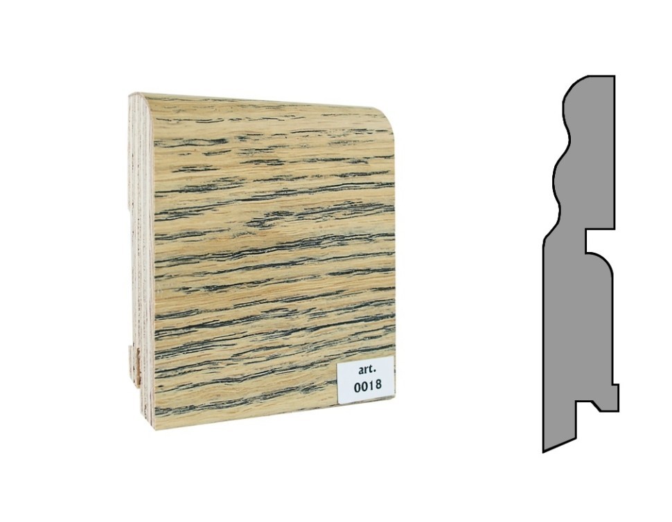 Плинтус шпонированный фигурный Finitura  100х19х2400мм арт.018
