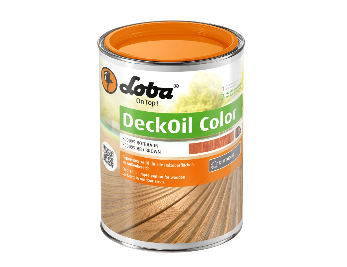 Масло Loba/Лоба Deck Oil Color красно-коричневое матовое для наружных работ (2,5 л)