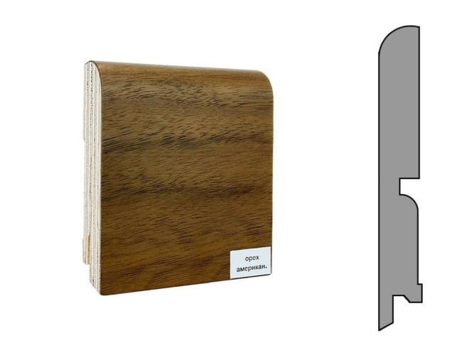 Плинтус шпонированный Finitura  120х15х2400мм Орех американский