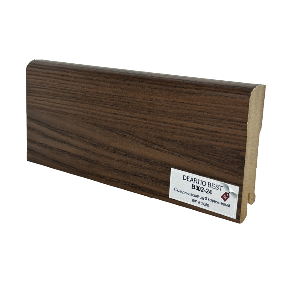 Плинтус МДФ Deartio Скандинавский дуб коричневый  B 302-24 80х16х2050мм