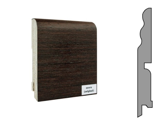 Плинтус шпонированный фигурный Finitura 120х15х2400мм Венге Original
