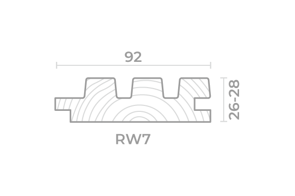 Термомодифицированная доска Raggy Wood хвоя (сосна\ель) RW7 реечная 26х92х2000\3000 без отделки