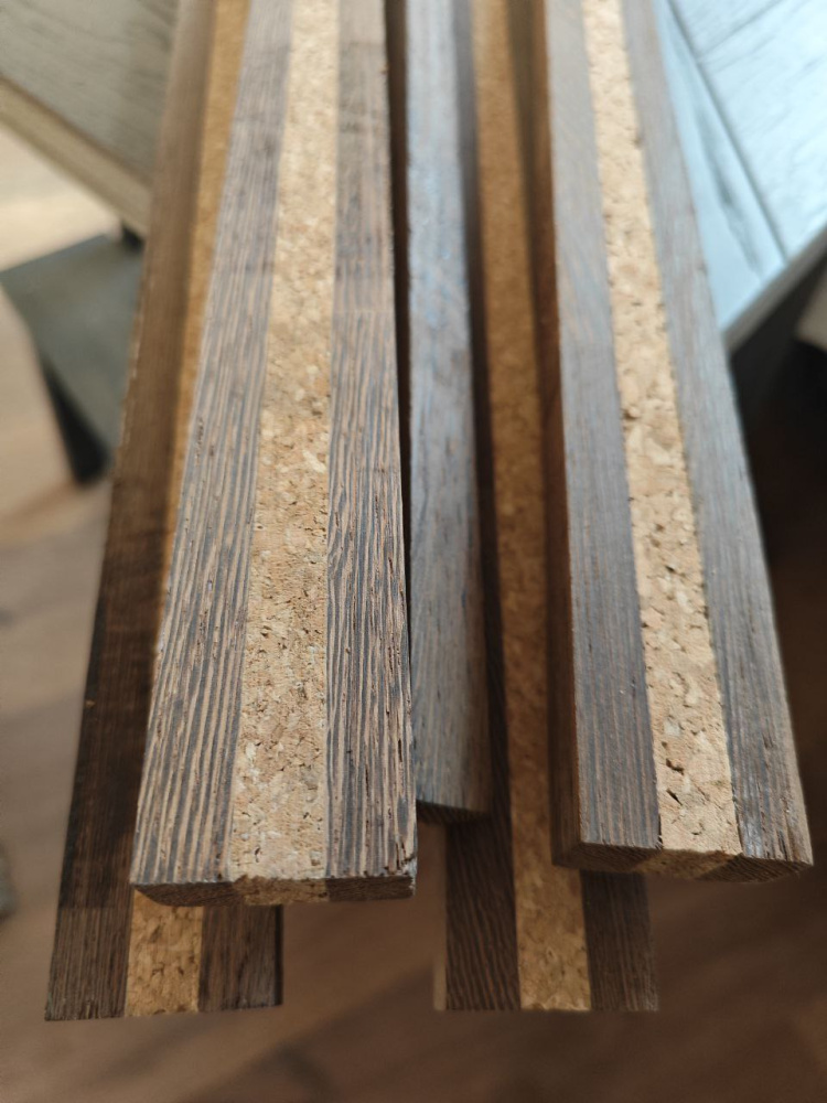 Компенсатор 3- слойный с деревом Венге+пробка+Венге 10х10х10х15х910