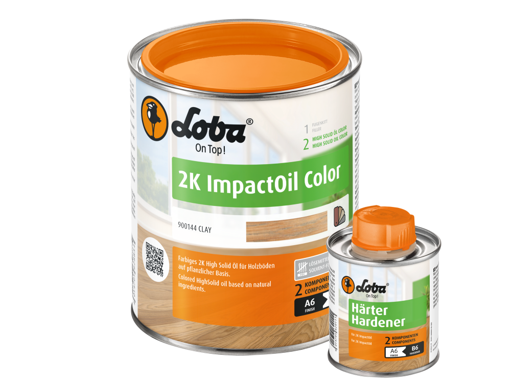 Масло цветное для пропитки древесины Loba 2K ImpactOil Color Клэй (100 мл)