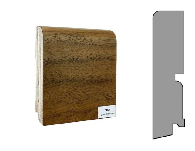 Плинтус шпонированный Finitura/Финитура  120х30х2400мм Орех американский