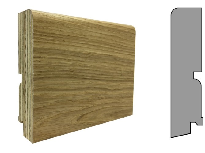 Плинтус шпонированный  Finitura/Финитура 120х30х2400мм Дуб без покрытия