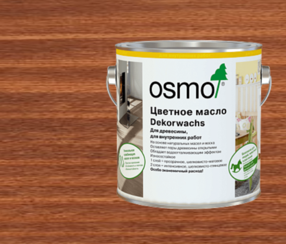 Масло цветное OSMO Dekorwachs прозрачный тон 3138 Махагон 0,75 л
