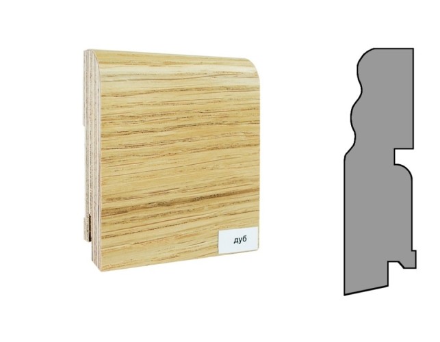 Плинтус шпонированный фигурный Finitura/Финитура  100х30х2400мм Дуб