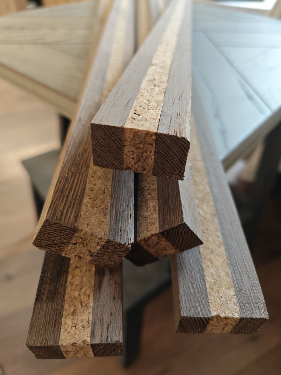 Компенсатор 3- слойный с деревом Венге+пробка+Венге 10х10х10х15х910