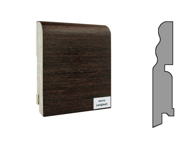 Плинтус шпонированный фигурный Finitura/Финитура  100х19х2400мм Венге Original