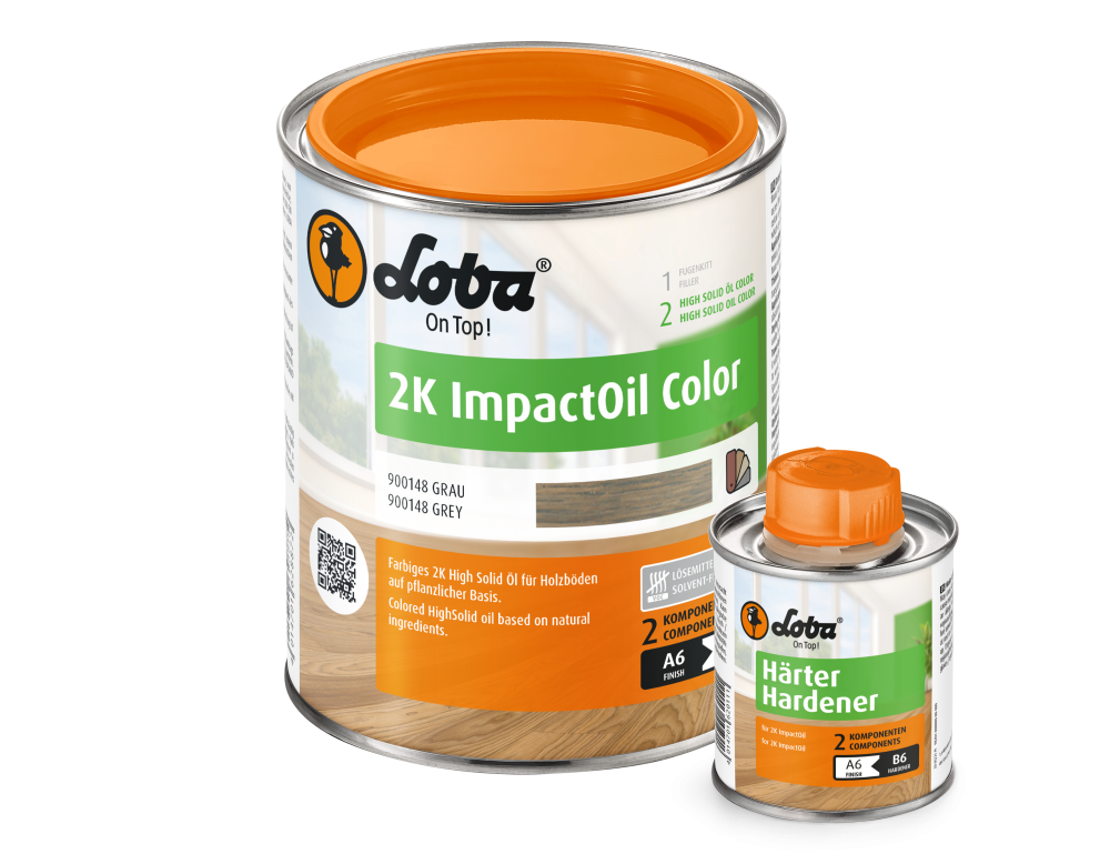 Масло цветное для пропитки древесины Loba 2K ImpactOil Color Грэй (0,75 л)