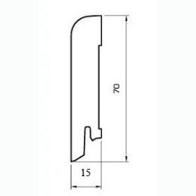 Плинтус шпонированный Pedross Ясень белый 70х15х2500мм