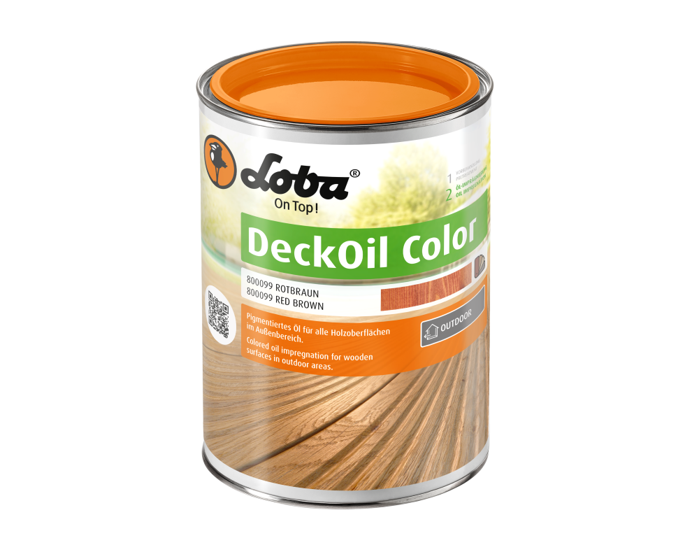Масло Loba Deck Oil Color красно-коричневое матовое для наружных работ (2,5 л)