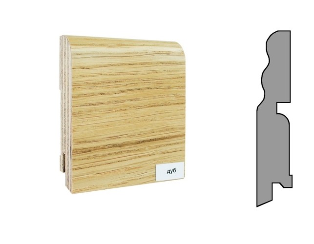 Плинтус шпонированный фигурный Finitura/Финитура  100х19х2400мм Дуб