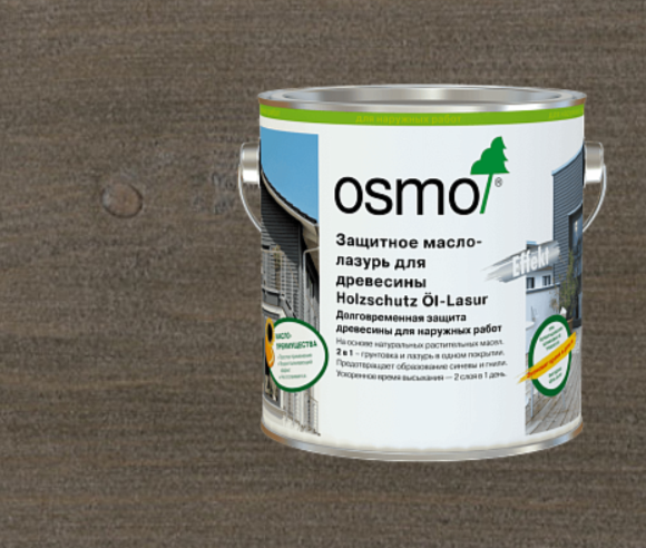 Защитное масло-лазурь для древесины OSMO «Эффект металлик» Holzschutz Öl-Lasur Effekt 1143 Оникс серебро 0,75 л