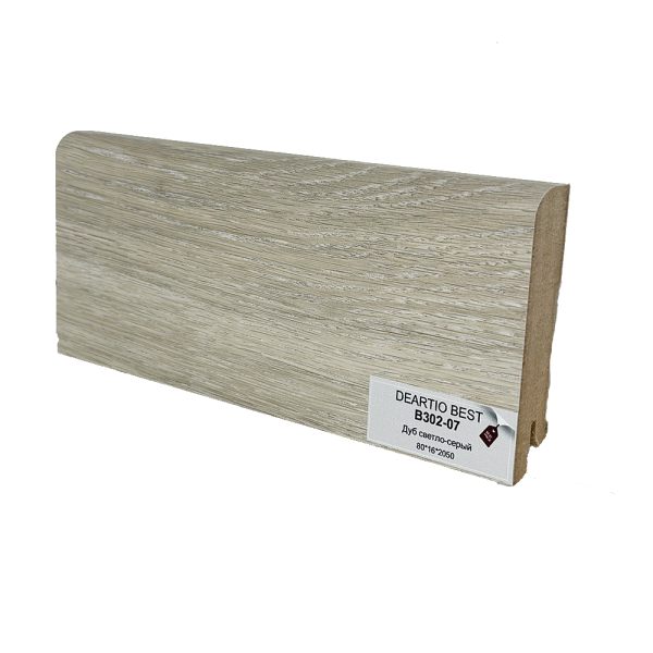 Плинтус МДФ Deartio Дуб светло-серый B 302-07 80х16х2050мм