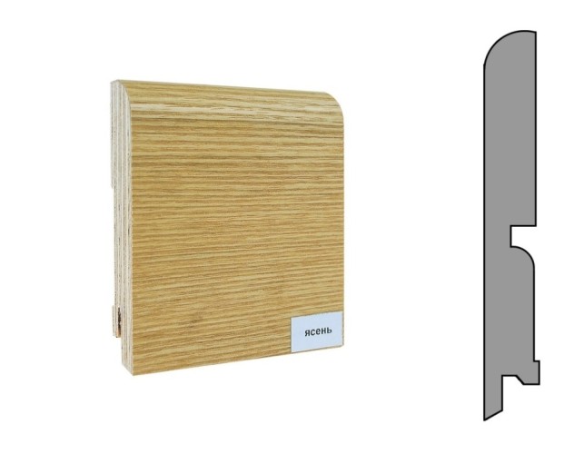 Плинтус шпонированный Finitura/Финитура 120х15х2400мм Ясень