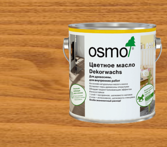 Масло цветное OSMO Dekorwachs прозрачный тон 3123 Клен 0,75 л