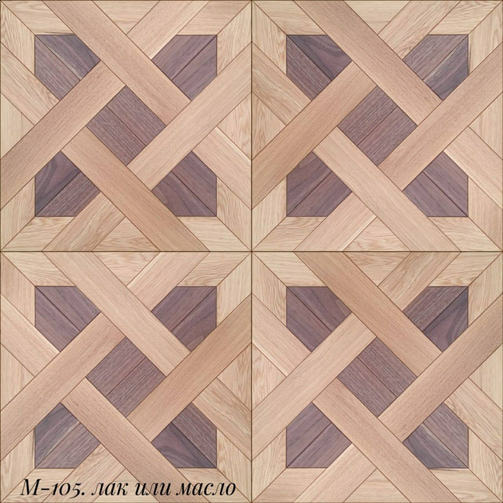Модульный паркет М-105 Дуб+орех, масло 520х520х15 мм