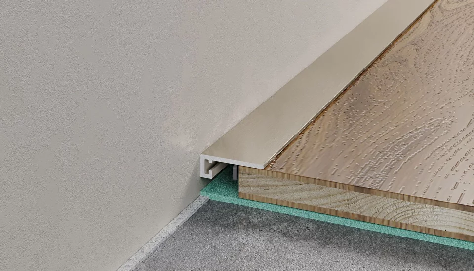 Микроплинтус из алюминия Laconistiq Светлое золото 19х5,5х2450мм