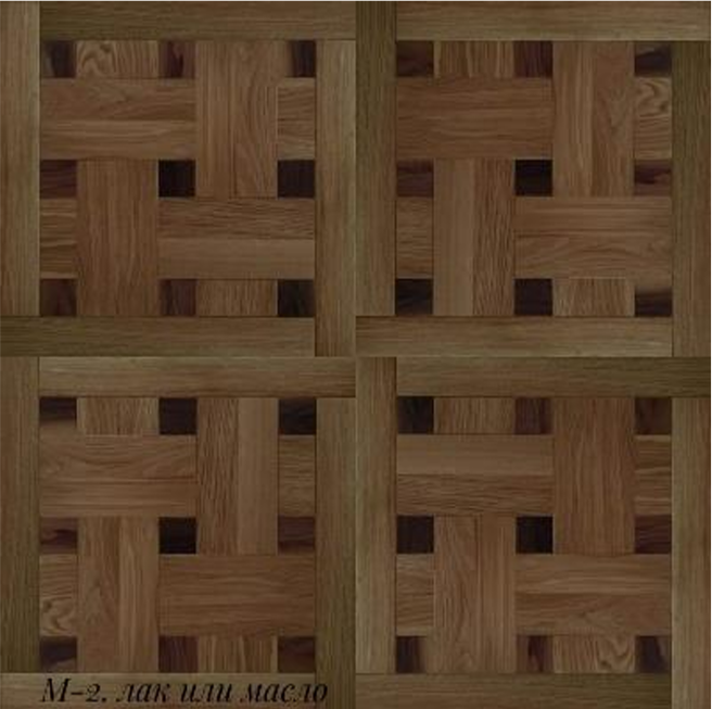 Модульный паркет М-2 Дуб+орех 520х520х15 мм