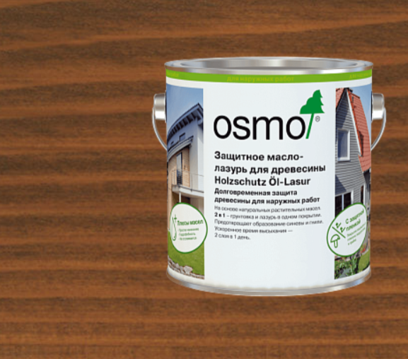 Защитное масло-лазурь для древесины OSMO HOLZSCHUTZ ÖL-LASUR 707 Орех 0,75 л