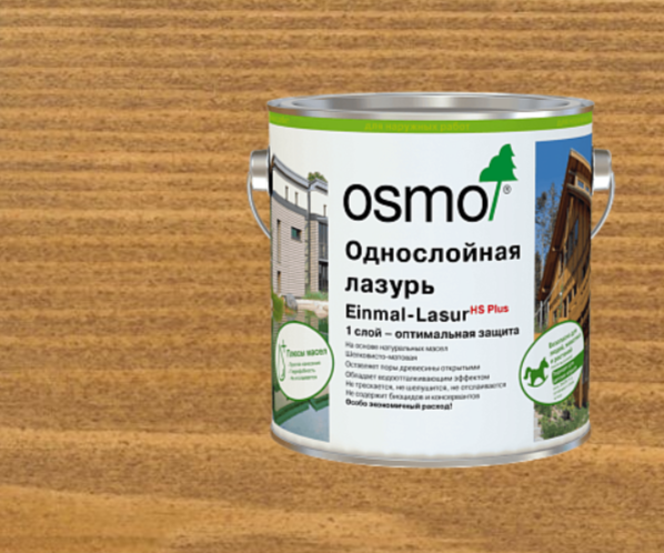 Однослойная лазурь OSMO Einmal-Lasur HSPlus 9241 Дуб 0,75 л