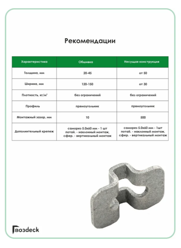 Крепеж Гвозdeck Prо для террасной доски, цвет матово-серый