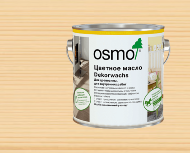 Масло цветное OSMO Dekorwachs прозрачный тон  3136 Береза 0,75 л