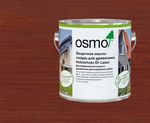 Защитное масло-лазурь для древесины OSMO HOLZSCHUTZ ÖL-LASUR 703 Махагон 0,75 л