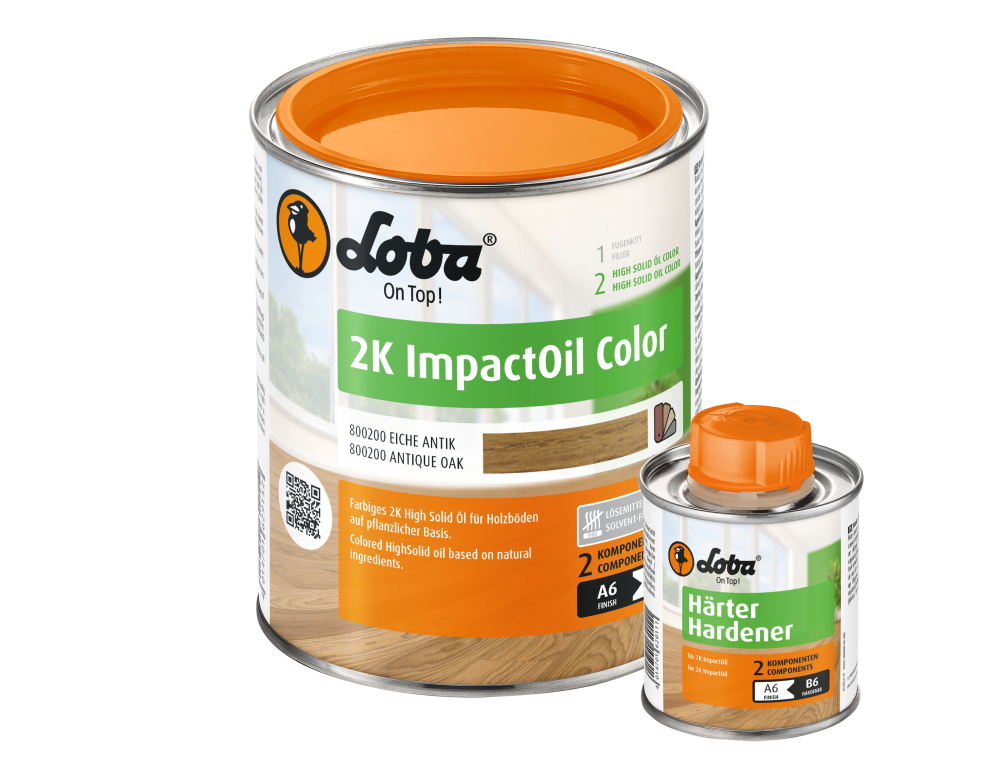 Масло цветное для пропитки древесины Loba 2K ImpactOil Color Дуб Антик (100 мл)