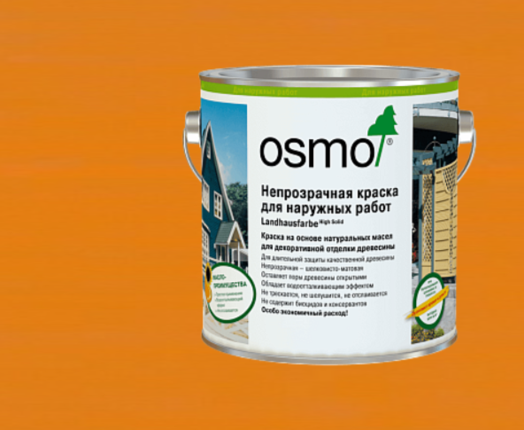 Непрозрачная краска для наружных работ OSMO Landhausfarbe 2203 Желтая ель 0,75 л