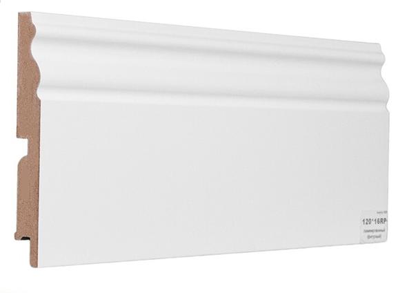 Плинтус ламинированный Finitura Белый 120х16х2400мм