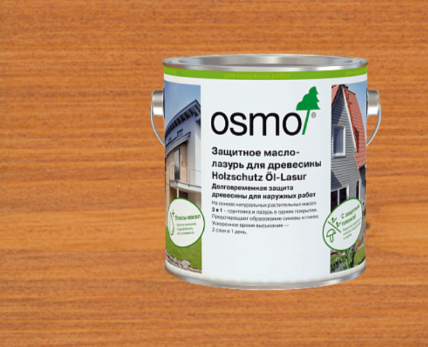 Защитное масло-лазурь для древесины OSMO HOLZSCHUTZ ÖL-LASUR 728 Кедр 25 л